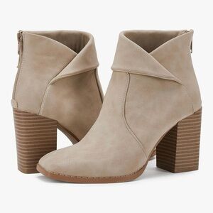 ZBY Beige Ankle Boots for Women, NEW, Size 9
